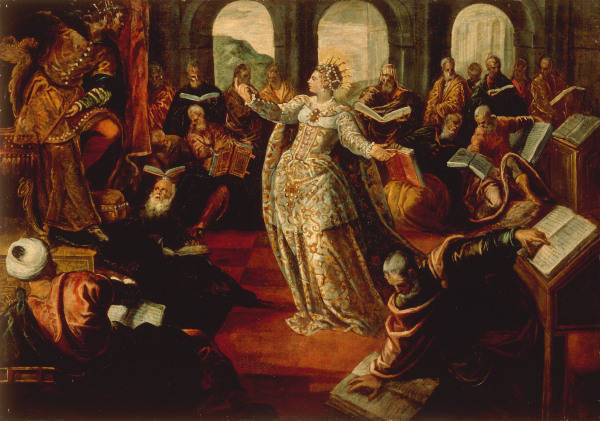 Tintoretto Catherine And The Philosophers